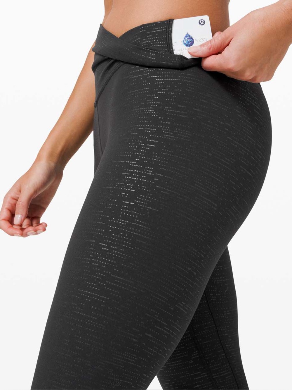 Lululemon Align Crop *21" Code Emboss Black 4 Small